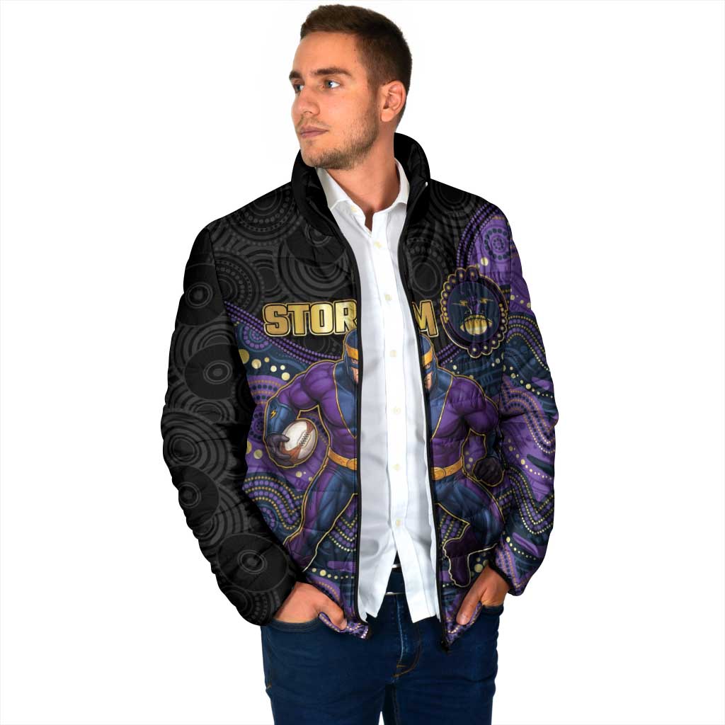 Custom Storm Padded Jacket Warrior Mascot With Aboriginal Indigenous