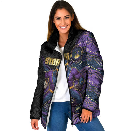 Custom Storm Padded Jacket Warrior Mascot With Aboriginal Indigenous