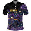 Custom Storm Polo Shirt Warrior Mascot With Aboriginal Indigenous