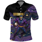 Custom Storm Polo Shirt Warrior Mascot With Aboriginal Indigenous