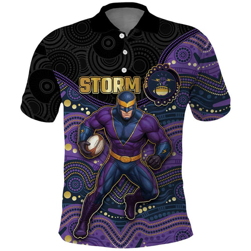 Custom Storm Polo Shirt Warrior Mascot With Aboriginal Indigenous