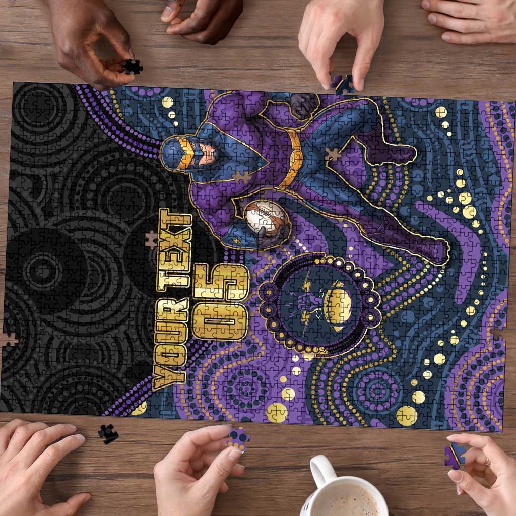 Custom Storm Puzzle Warrior Mascot With Aboriginal Indigenous