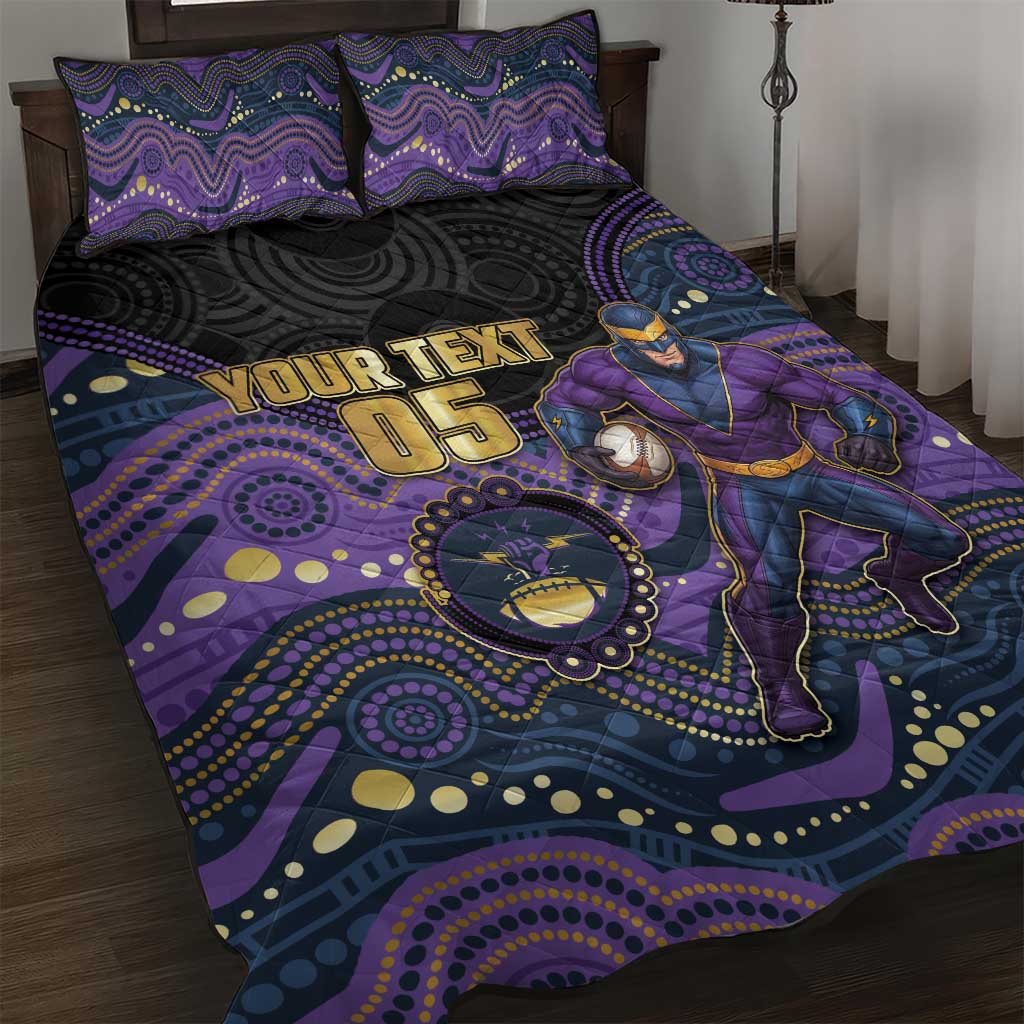 Custom Storm Quilt Bed Set Warrior Mascot With Aboriginal Indigenous