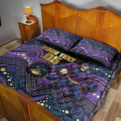 Custom Storm Quilt Bed Set Warrior Mascot With Aboriginal Indigenous