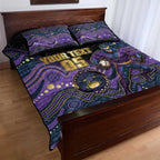 Custom Storm Quilt Bed Set Warrior Mascot With Aboriginal Indigenous