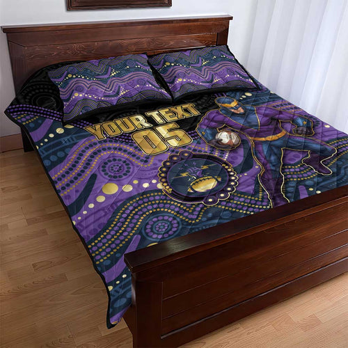 Custom Storm Quilt Bed Set Warrior Mascot With Aboriginal Indigenous