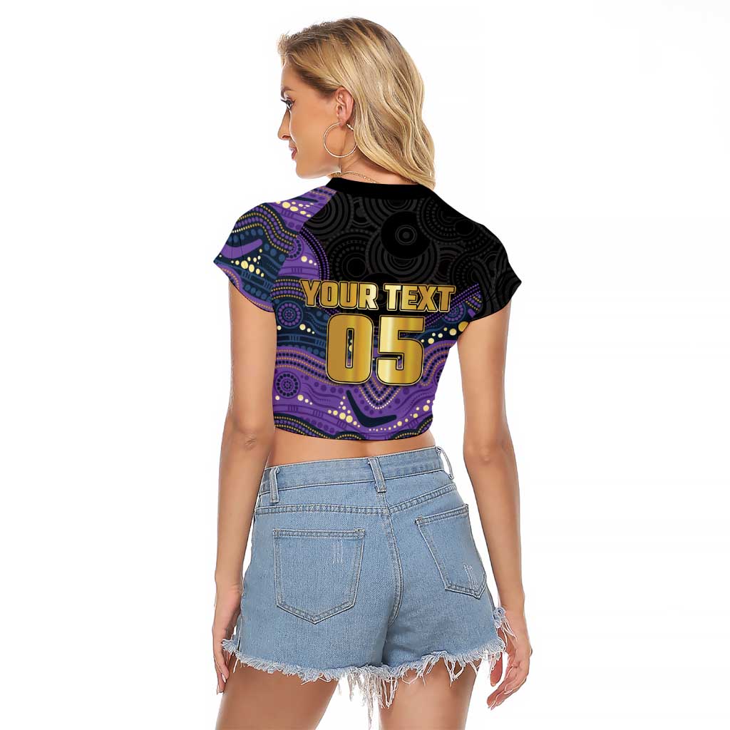 Custom Storm Raglan Cropped T Shirt Warrior Mascot With Aboriginal Indigenous