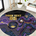 Custom Storm Round Carpet Warrior Mascot With Aboriginal Indigenous