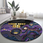 Custom Storm Round Carpet Warrior Mascot With Aboriginal Indigenous