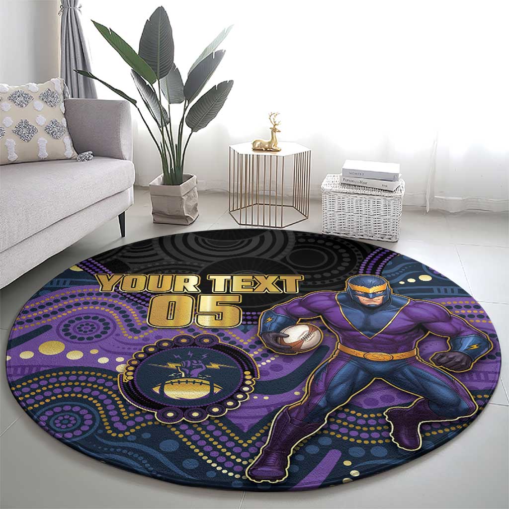 Custom Storm Round Carpet Warrior Mascot With Aboriginal Indigenous