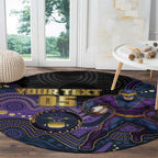 Custom Storm Round Carpet Warrior Mascot With Aboriginal Indigenous