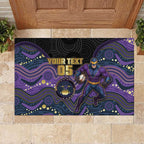 Custom Storm Rubber Doormat Warrior Mascot With Aboriginal Indigenous