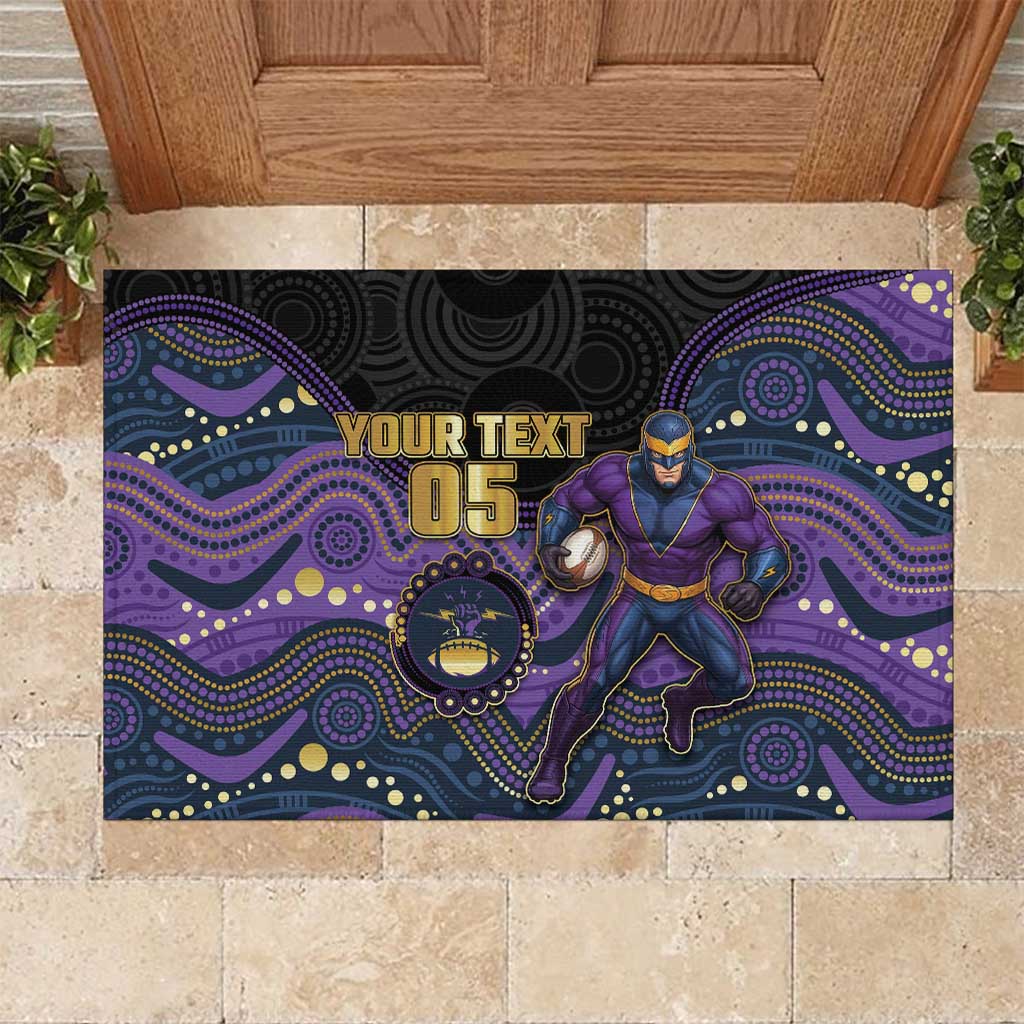 Custom Storm Rubber Doormat Warrior Mascot With Aboriginal Indigenous