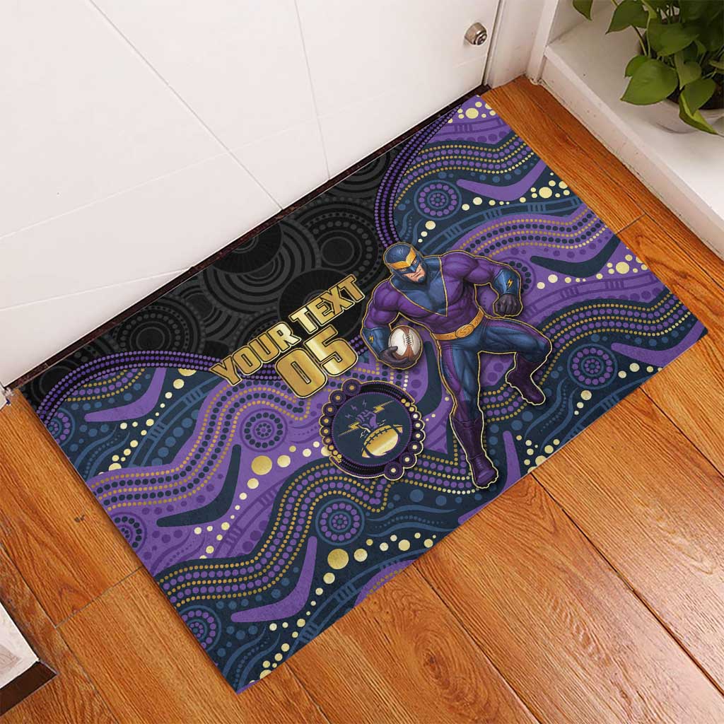 Custom Storm Rubber Doormat Warrior Mascot With Aboriginal Indigenous