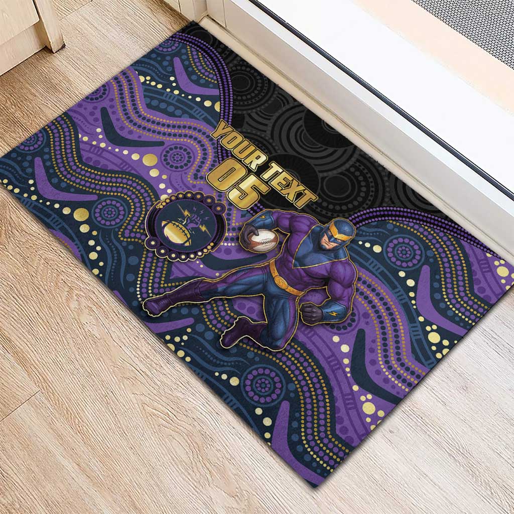 Custom Storm Rubber Doormat Warrior Mascot With Aboriginal Indigenous