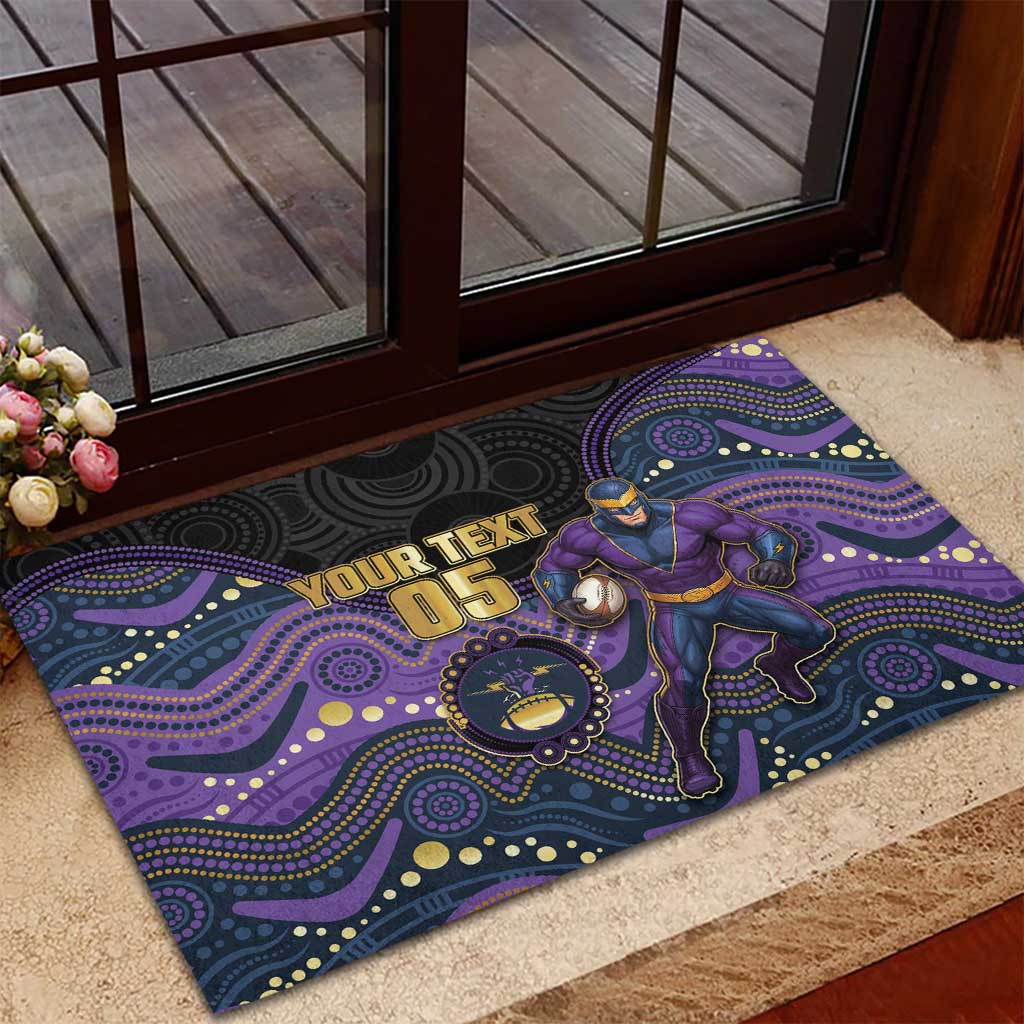 Custom Storm Rubber Doormat Warrior Mascot With Aboriginal Indigenous