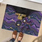 Custom Storm Rubber Doormat Warrior Mascot With Aboriginal Indigenous