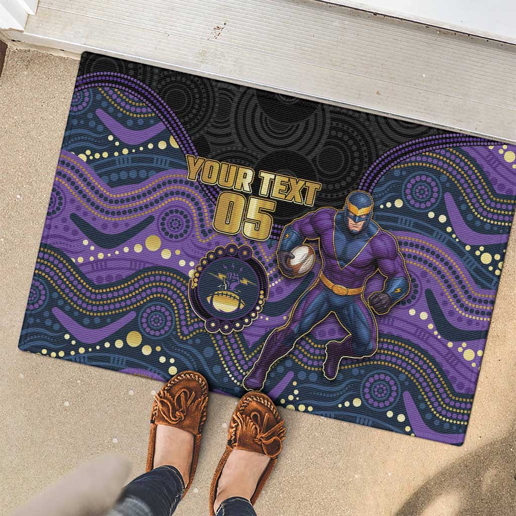 Custom Storm Rubber Doormat Warrior Mascot With Aboriginal Indigenous