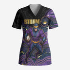 Custom Storm Scrub Top Warrior Mascot With Aboriginal Indigenous