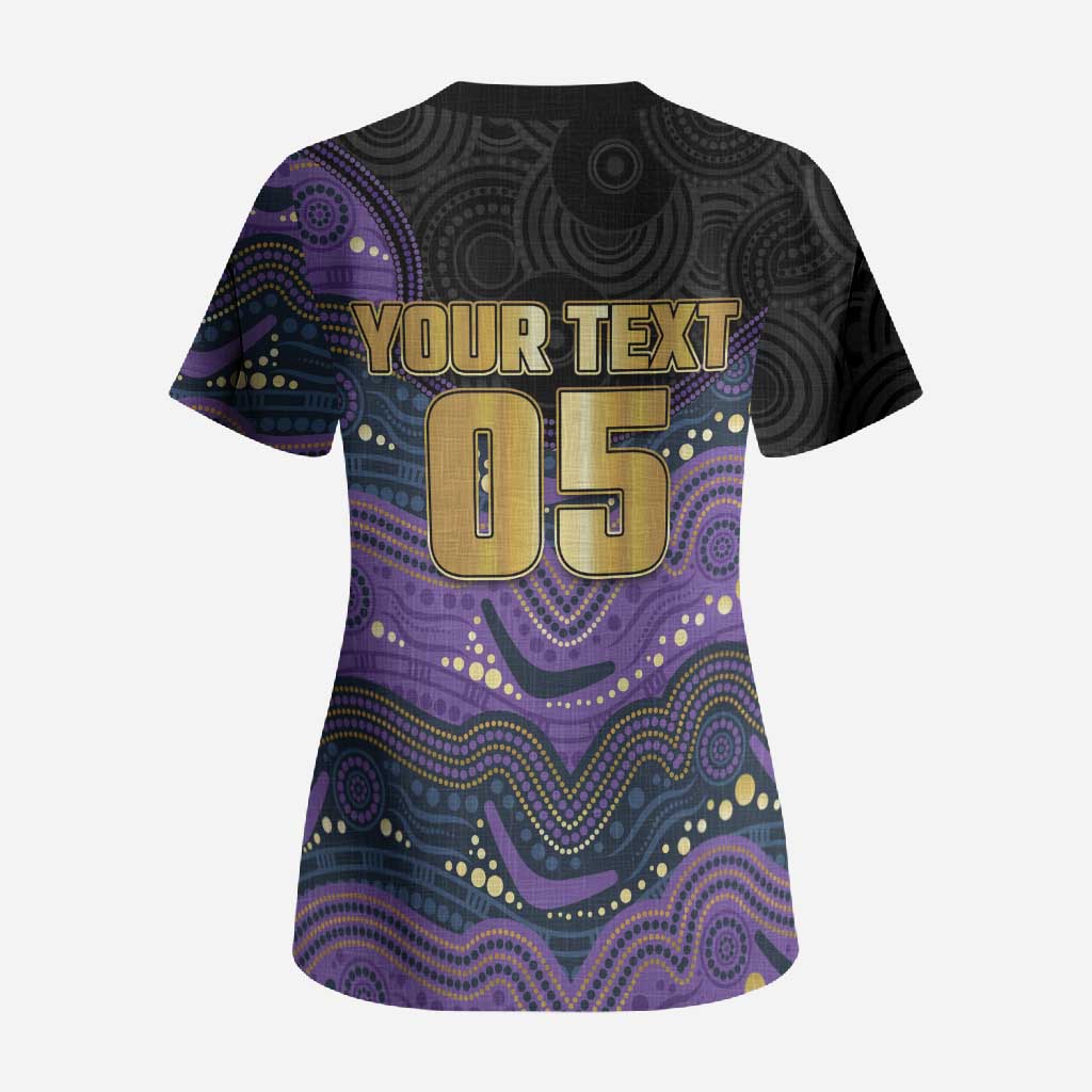 Custom Storm Scrub Top Warrior Mascot With Aboriginal Indigenous