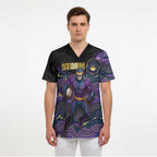 Custom Storm Scrub Top Warrior Mascot With Aboriginal Indigenous