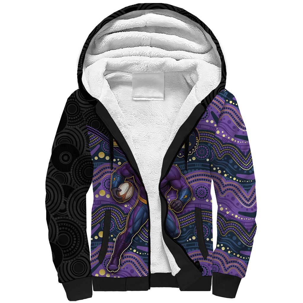 Custom Storm Sherpa Hoodie Warrior Mascot With Aboriginal Indigenous