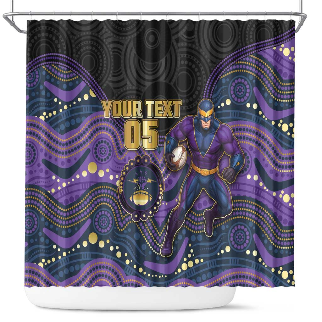 Custom Storm Shower Curtain Warrior Mascot With Aboriginal Indigenous