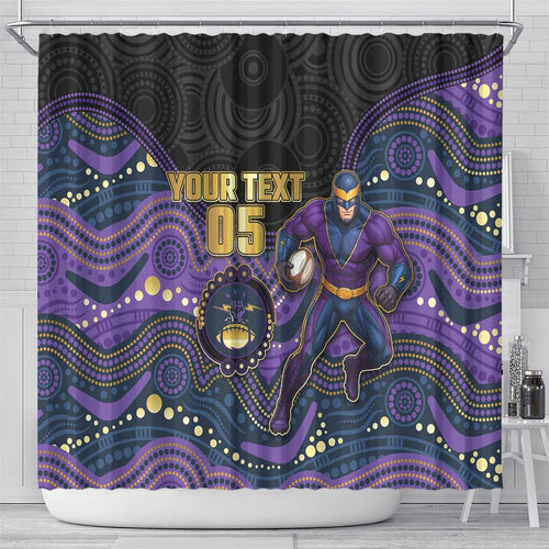 Custom Storm Shower Curtain Warrior Mascot With Aboriginal Indigenous