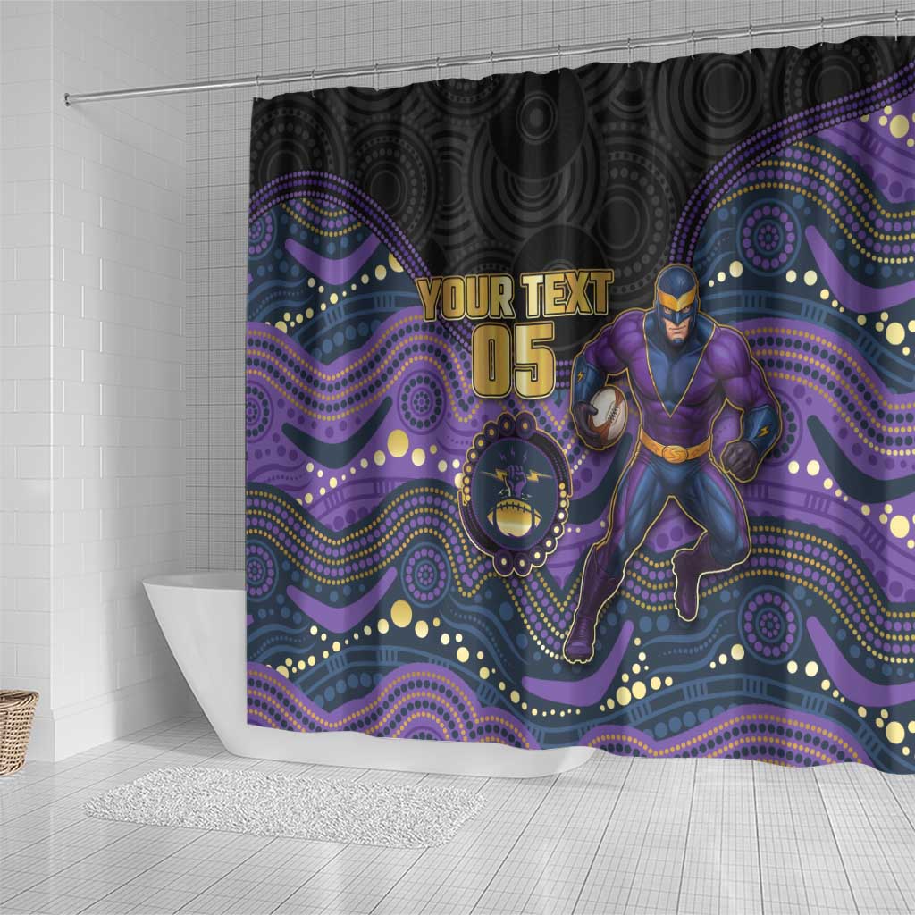 Custom Storm Shower Curtain Warrior Mascot With Aboriginal Indigenous