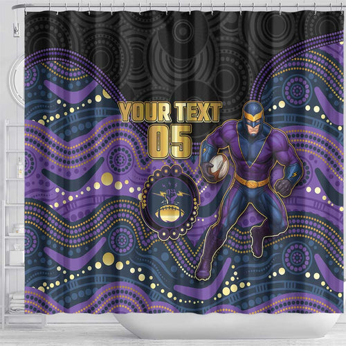 Custom Storm Shower Curtain Warrior Mascot With Aboriginal Indigenous