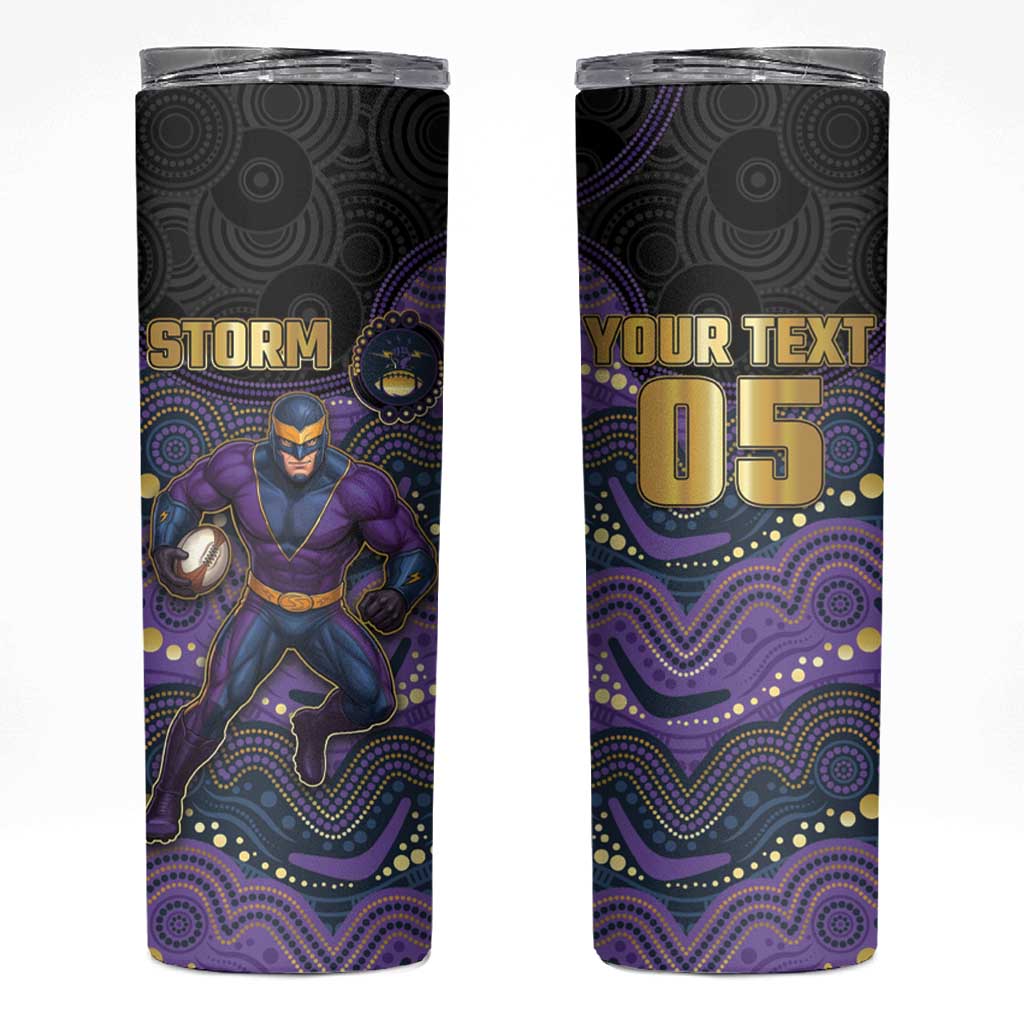 Custom Storm Skinny Tumbler Warrior Mascot With Aboriginal Indigenous