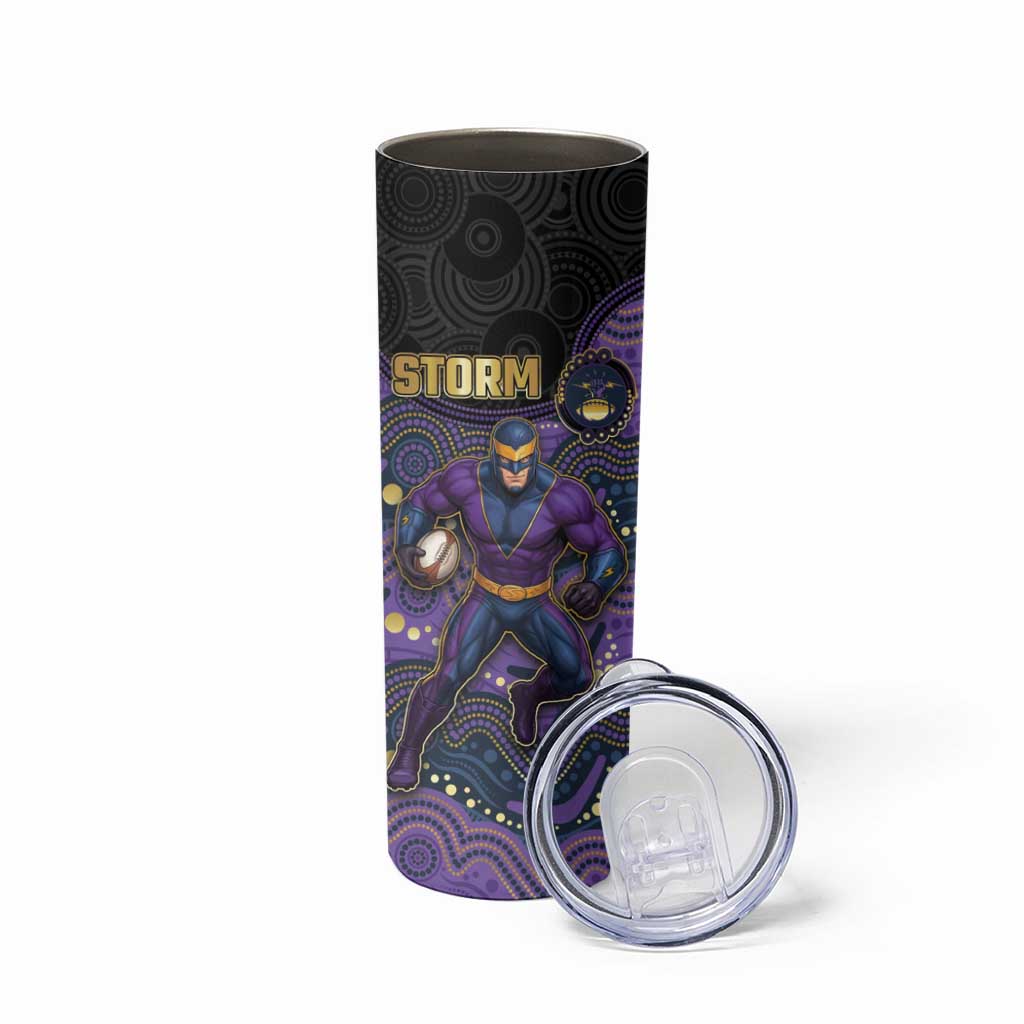 Custom Storm Skinny Tumbler Warrior Mascot With Aboriginal Indigenous