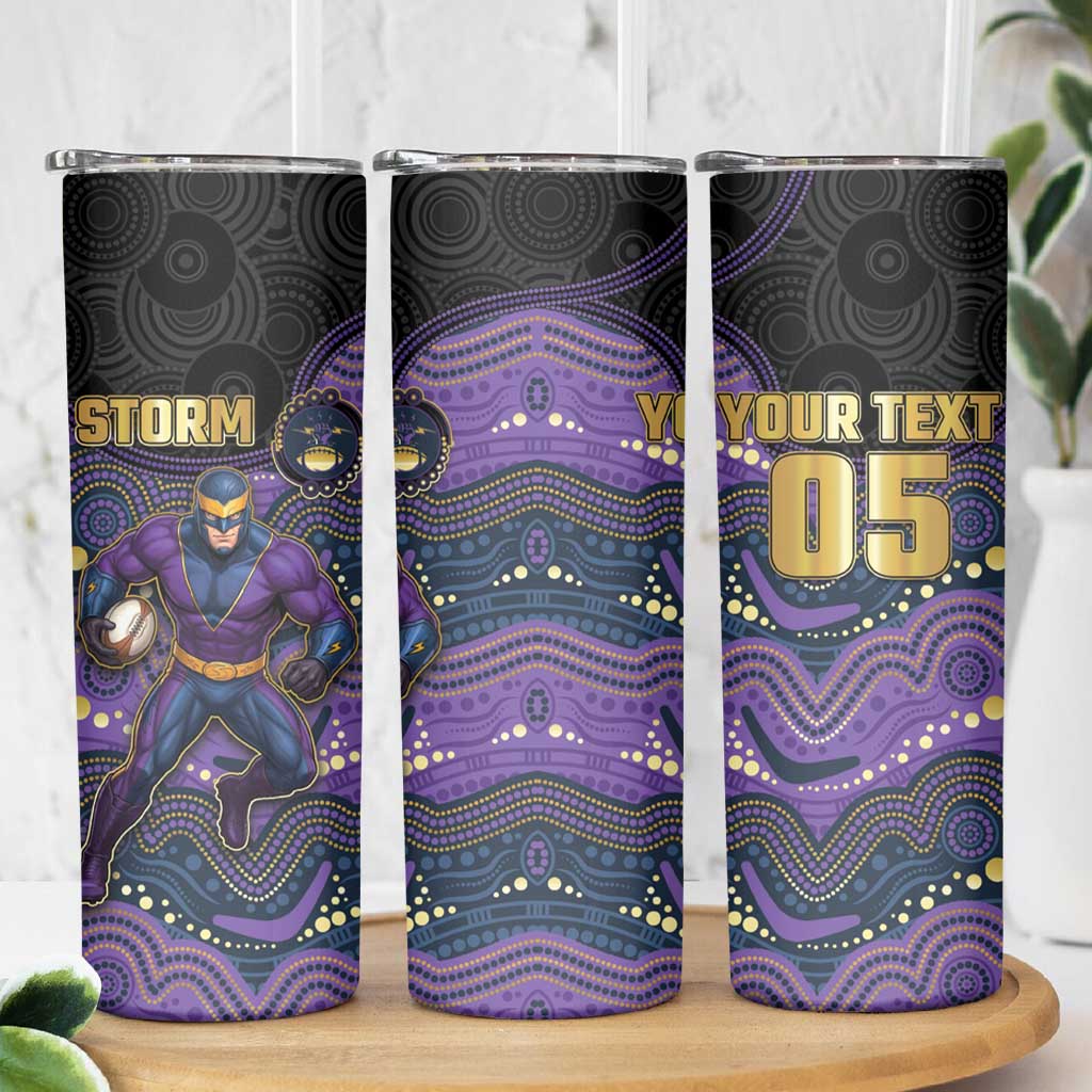 Custom Storm Skinny Tumbler Warrior Mascot With Aboriginal Indigenous
