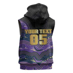 Custom Storm Sleeveless Hoodie Warrior Mascot With Aboriginal Indigenous