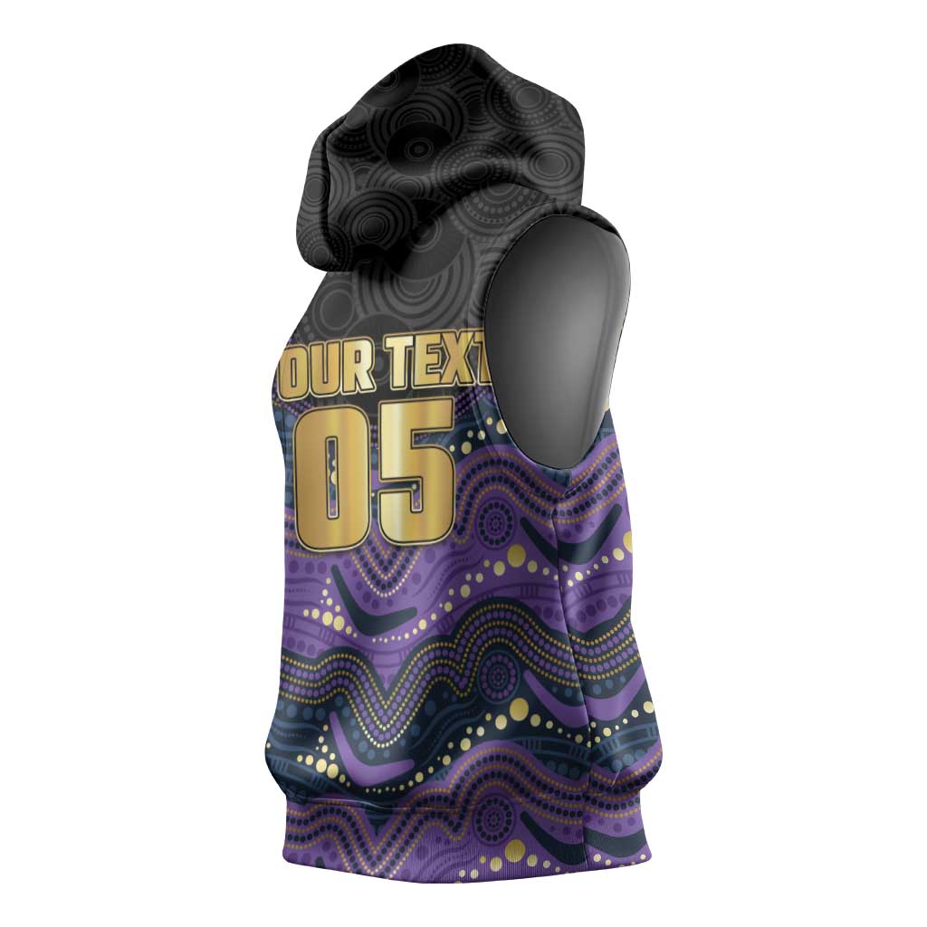 Custom Storm Sleeveless Hoodie Warrior Mascot With Aboriginal Indigenous