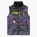Custom Storm Sleeveless Puffer Jacket Warrior Mascot With Aboriginal Indigenous