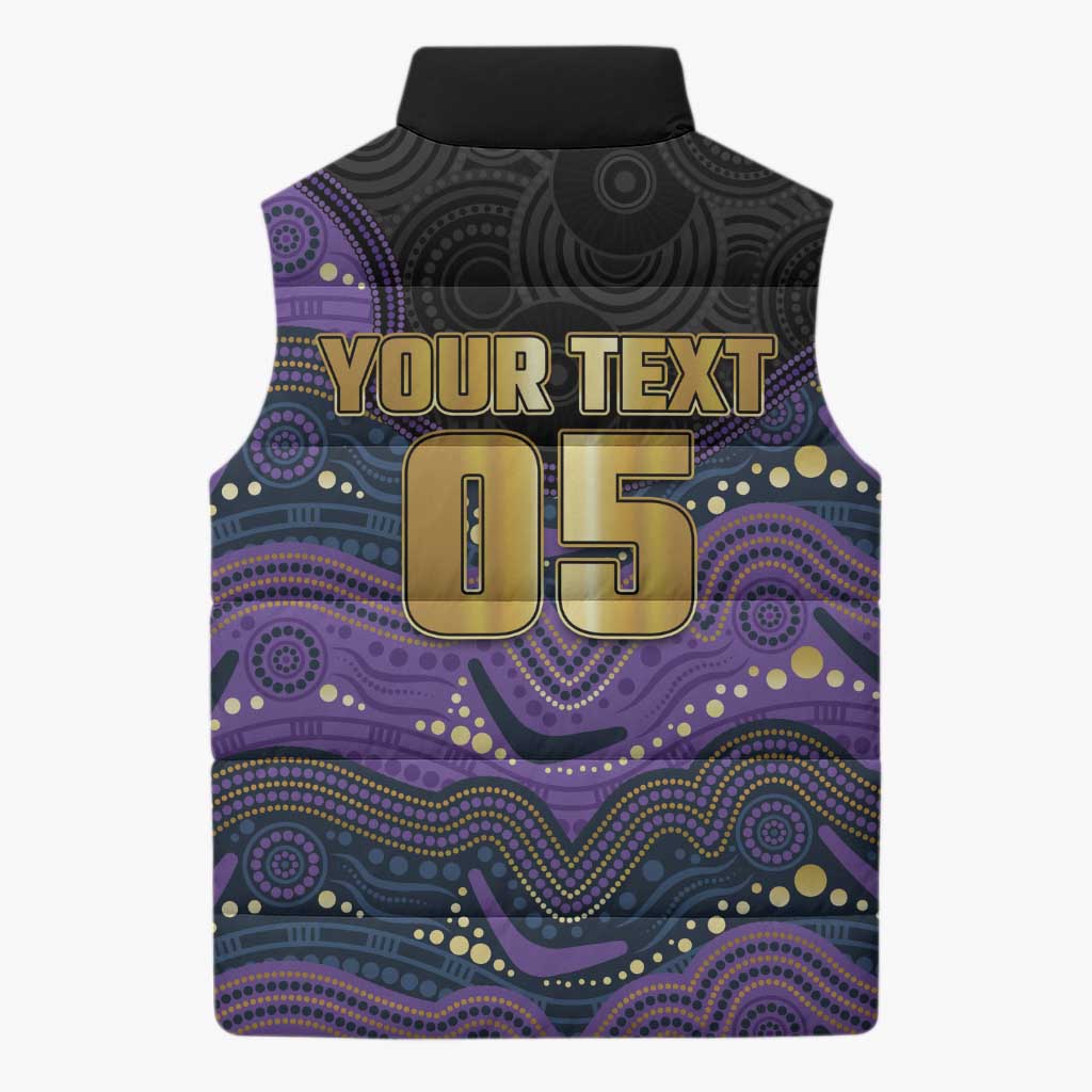 Custom Storm Sleeveless Puffer Jacket Warrior Mascot With Aboriginal Indigenous