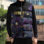 Custom Storm Sleeveless Puffer Jacket Warrior Mascot With Aboriginal Indigenous
