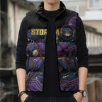 Custom Storm Sleeveless Puffer Jacket Warrior Mascot With Aboriginal Indigenous