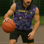 Custom Storm Sleeveless Zip Hoodie Warrior Mascot With Aboriginal Indigenous