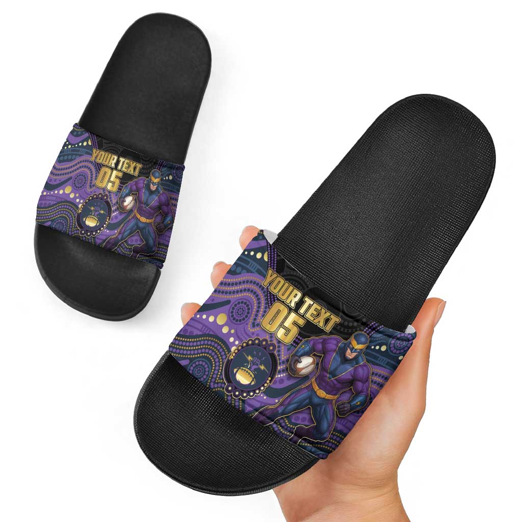 Custom Storm Slide Sandals Warrior Mascot With Aboriginal Indigenous