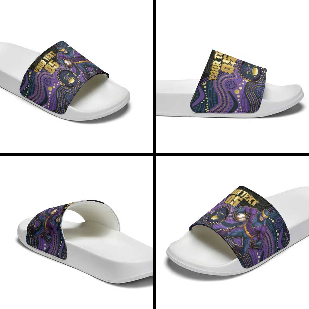 Custom Storm Slide Sandals Warrior Mascot With Aboriginal Indigenous