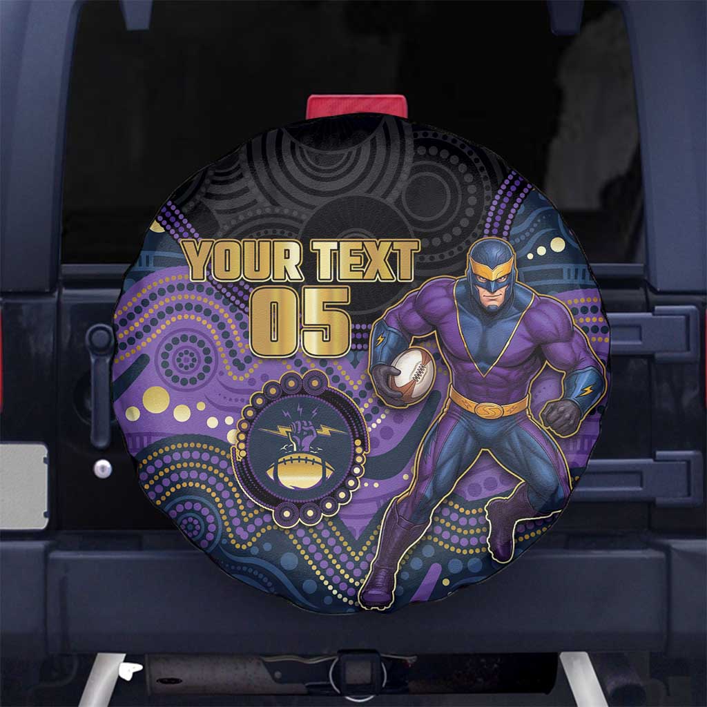 Custom Storm Spare Tire Cover Warrior Mascot With Aboriginal Indigenous