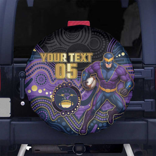 Custom Storm Spare Tire Cover Warrior Mascot With Aboriginal Indigenous