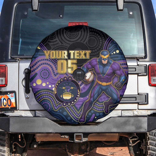 Custom Storm Spare Tire Cover Warrior Mascot With Aboriginal Indigenous
