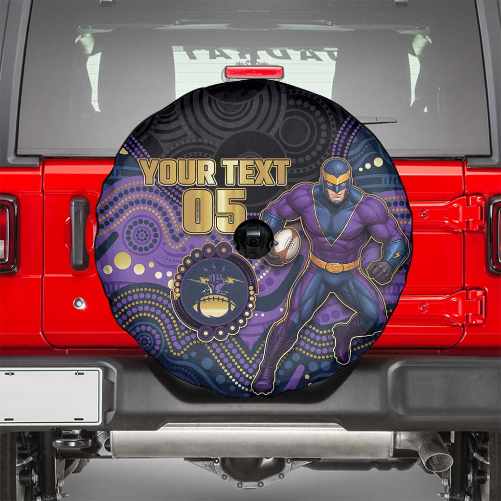 Custom Storm Spare Tire Cover Warrior Mascot With Aboriginal Indigenous