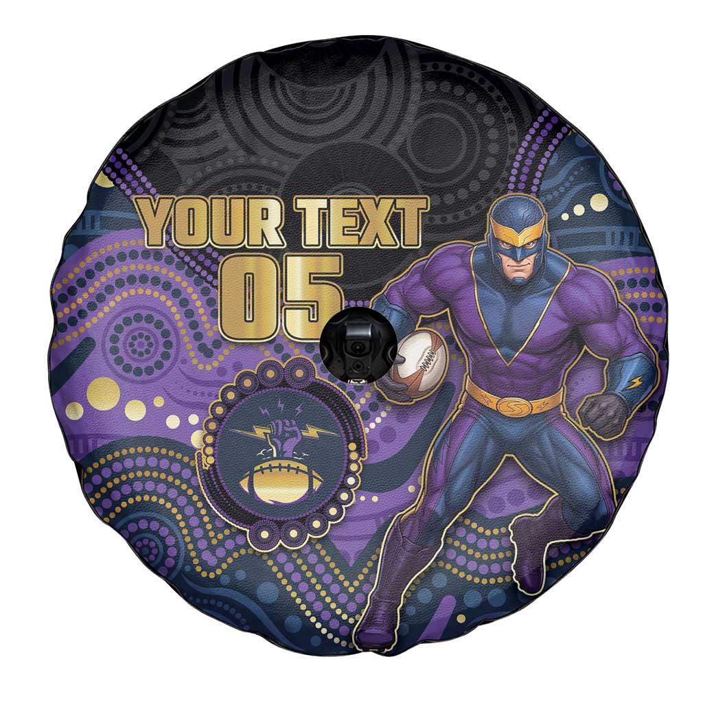Custom Storm Spare Tire Cover Warrior Mascot With Aboriginal Indigenous