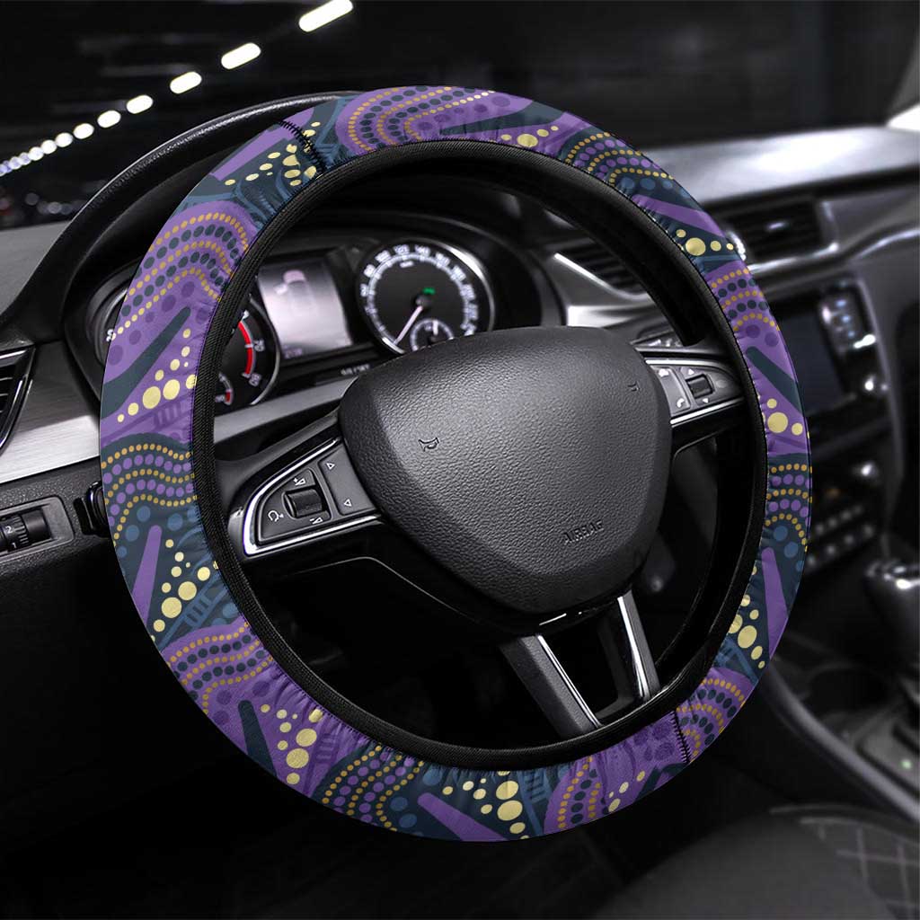 Storm Steering Wheel Cover Warrior Mascot With Aboriginal Indigenous