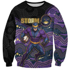 Custom Storm Sweatshirt Warrior Mascot With Aboriginal Indigenous