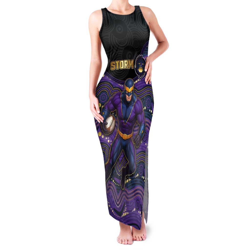 Custom Storm Tank Maxi Dress Warrior Mascot With Aboriginal Indigenous